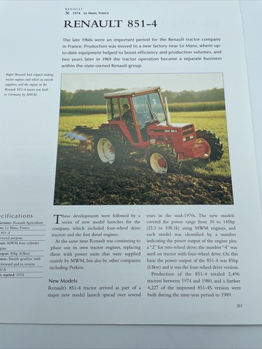 1974 renault 851 tractor - 1974,